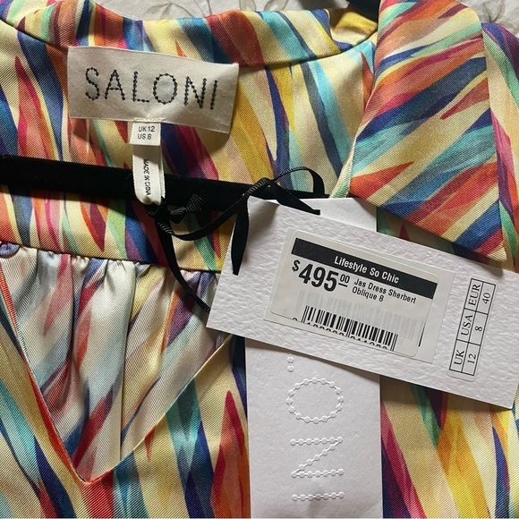SALONI Jas Dress In Sherbet Oblique Print US 8 NWT - Picture 12 of 12